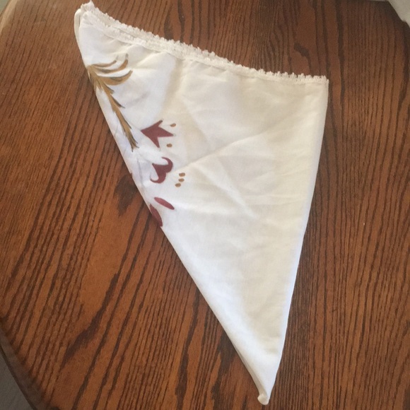 Triangular off white Head, Neck , Hair Scarf hand painted Santorini Greece - Picture 5 of 5